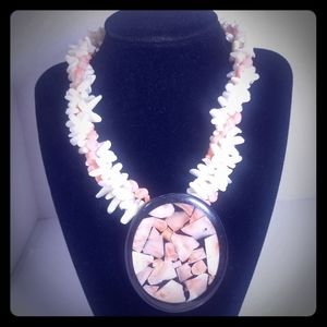 Vintage Shell/Coral/Resin Statement Necklace